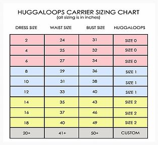 Huggaloops Size Chart