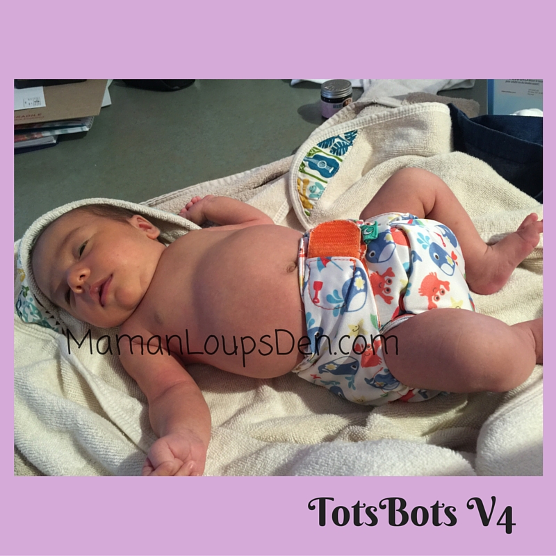 TotsBots V4 on a Newborn: How Well Do One-Size Diapers Fit a Newborn ~ Maman Loup's Den