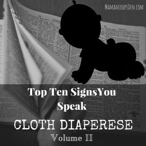 Top Ten Signs You Speak Cloth Diaperese - Vol. II ~ Maman Loup's Den