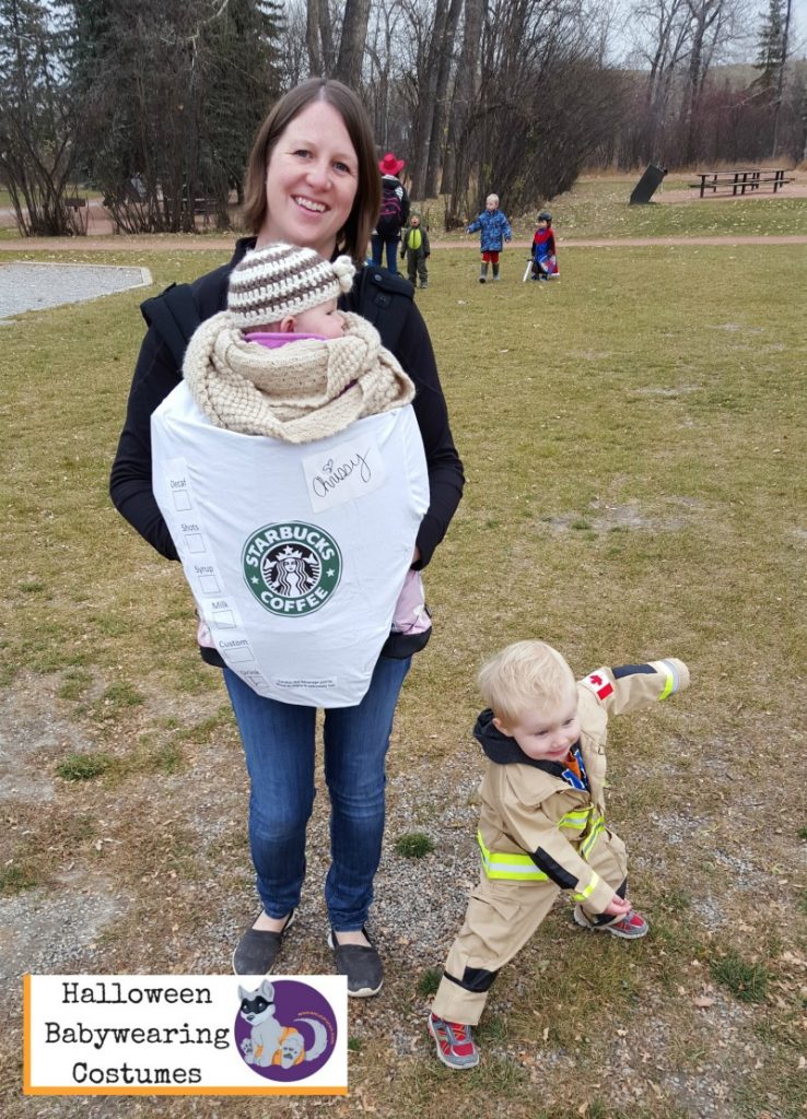 Halloween Babywearing Costume Idea: Starbucks Latte