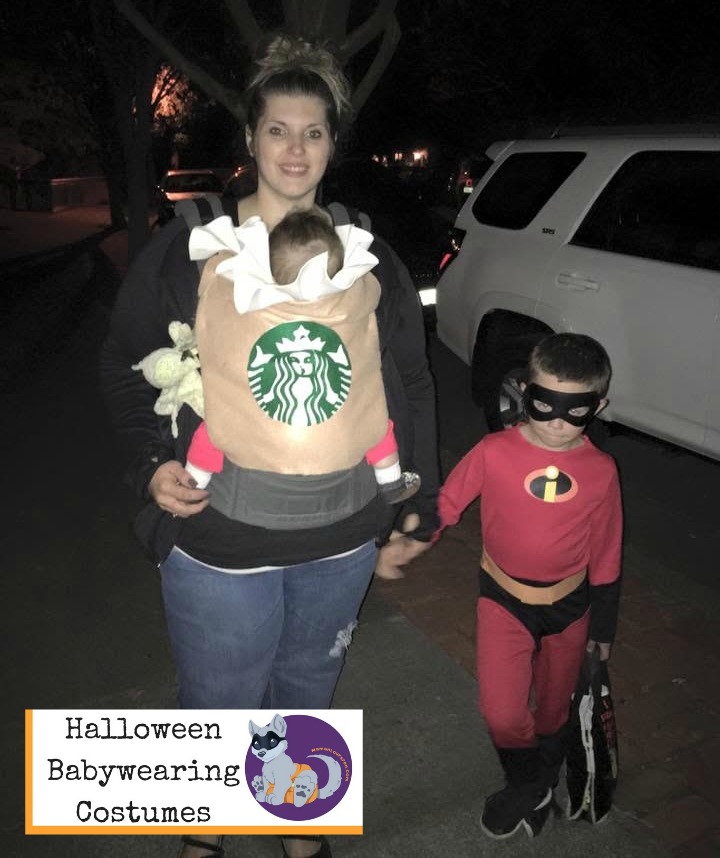 Halloween Babywearing Costume Idea: Starbucks Frap