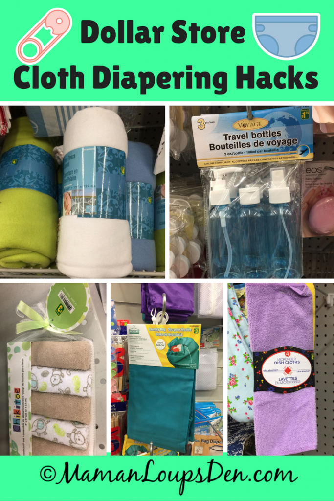Items you can buy at the dollar store to help make cloth diapering super affordable! Dollar Store Cloth Diapering Hacks