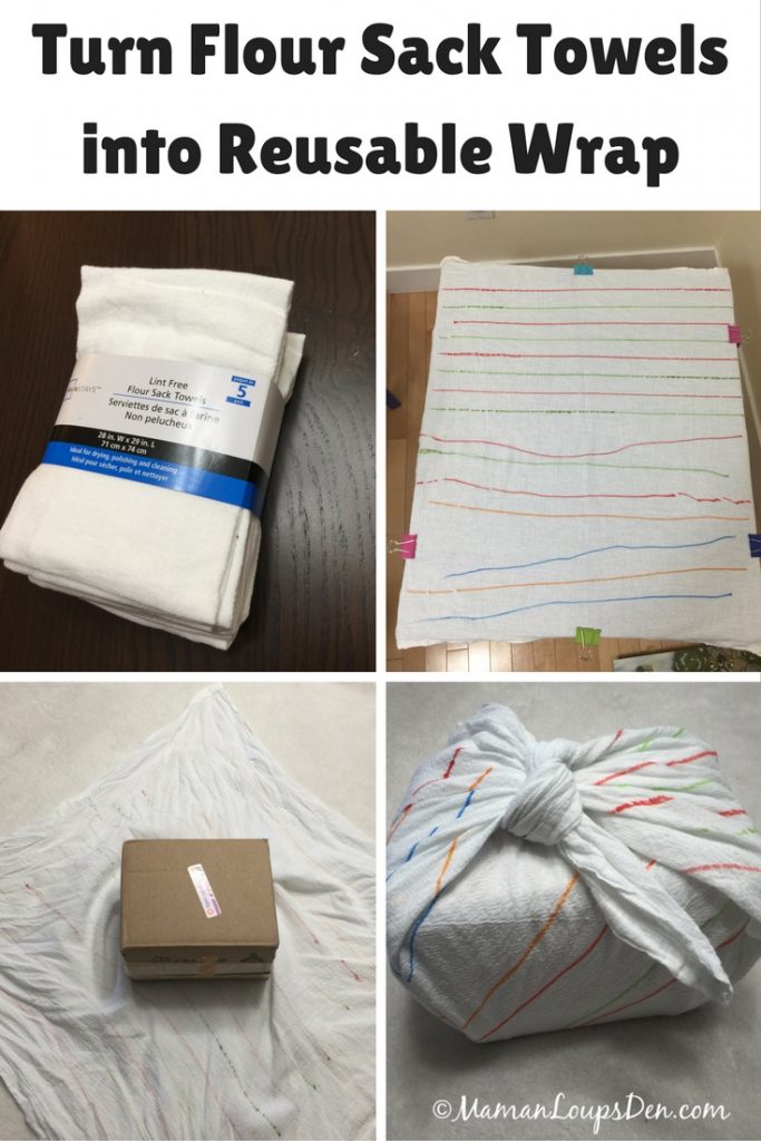 Turn Flour Sack Towels into Reusable Wrap